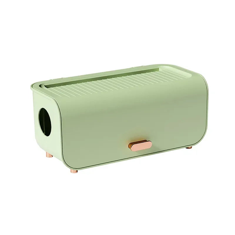 OrgaVolt Kabelbox mit Deckel | Staubdicht & Wassergeschützt | Aufbewahrungsbox für Mehrfachstecker & Ladekabel | Für Wohnzimmer & Büro