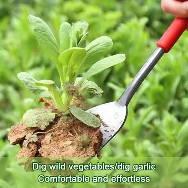 Gartenschaufel HERBINOX | 3-Zinken Edelstahl-Schaufel | Für Knoblauch, Unkraut & Wildkräuter