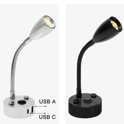 FlexiBeam RV Leselampe | 12V–24V Schwanenhals-Licht mit USB-C Schnellladefunktion | LED Innenbeleuchtung für Wohnmobil, Boot & Camper