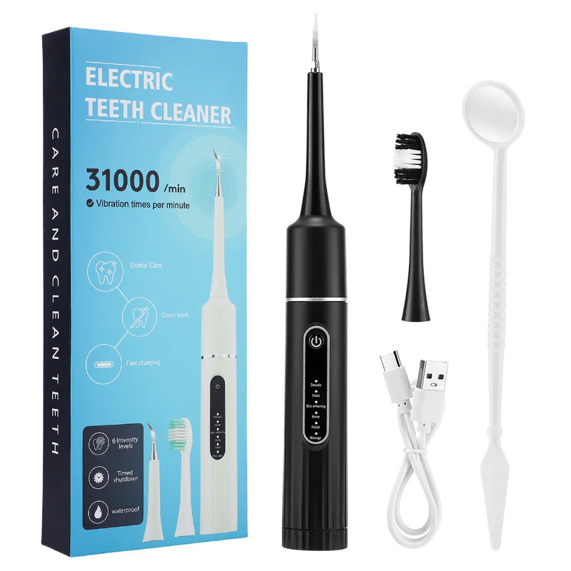 Elektrischer Zahnreiniger Brightic Smile 6-Stufen | Zahnaufhellung & Zahnsteinentferner | IPX6 Wasserdicht | USB-C | 21,5 cm