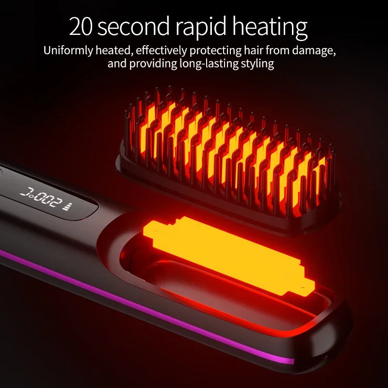 Glissara | Kabelloses Haarglätteisen | USB-Ladefunktion & LCD-Display | Keramik & Ionen-Technologie