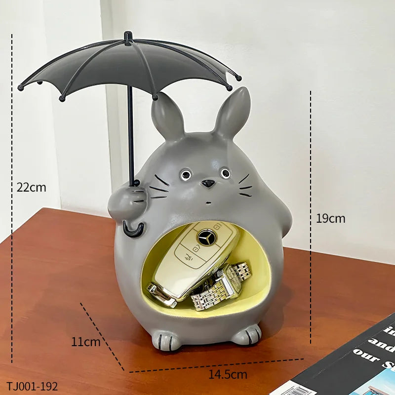 Totomi Schlüsselablage Figur | Niedliches Cartoon-Design | Totoro-inspirierte Deko | Für Wohnzimmer & Schlafzimmer