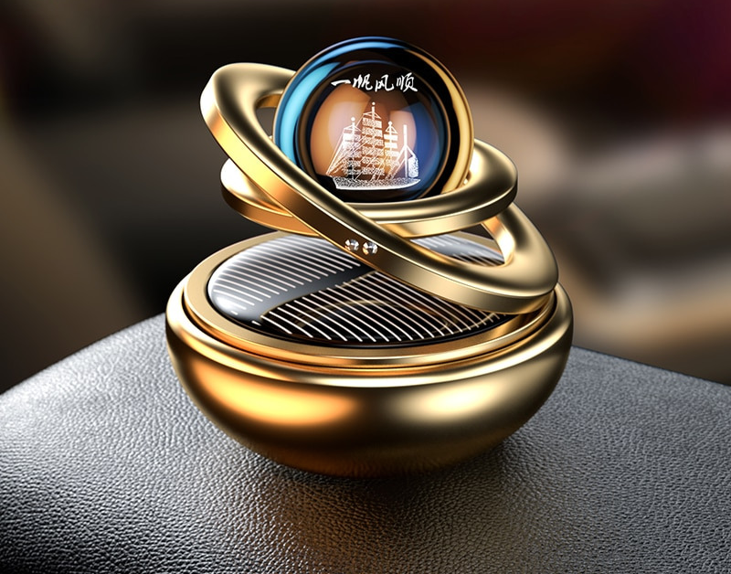 Auto Lufterfrischer | Solarbetrieben | 360° Duftverteilung | Luxuriöses Design | 4 Farben