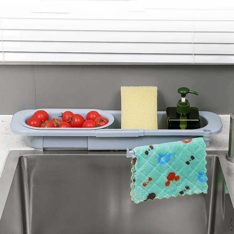 Sinkura FlexDry Organizer Verstellbares Spülbecken-Abtropfregal mit Handtuchhalter | Teleskopisch & belüftet