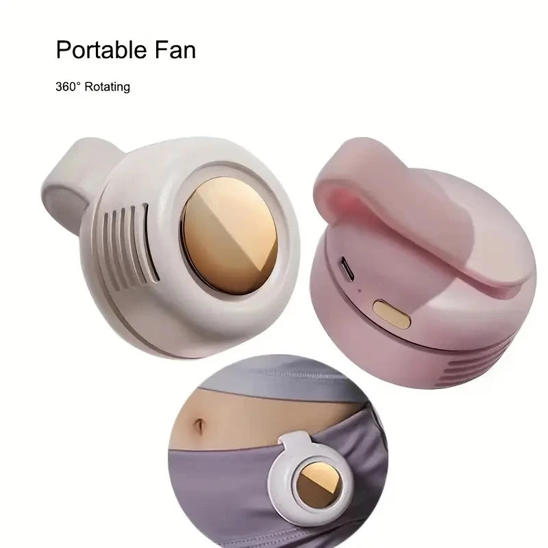 CLIPBREEZE Mini-Ventilator ohne Rotorblätter | Leise & tragbar | Mit Clip, 360° drehbar | USB-C wiederaufladbar | Für Kinder, Reisen & Alltag