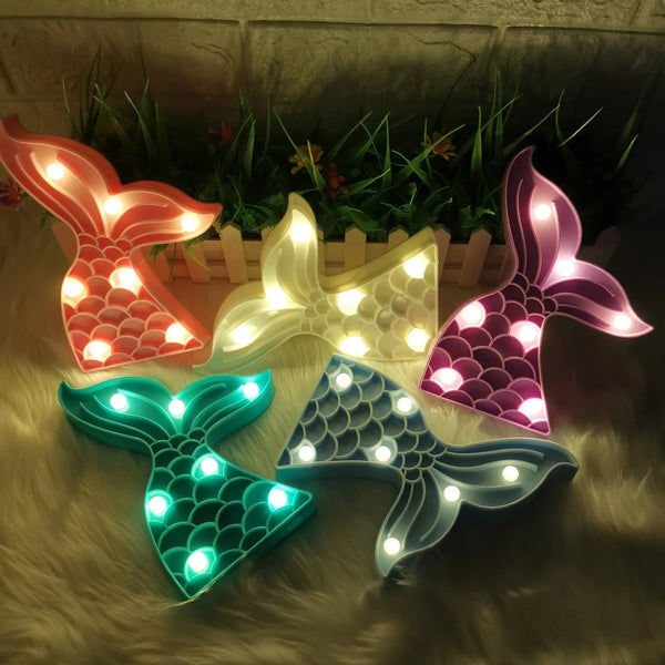 Meerjungfrau Lampe LumoTail | LED Nachtlicht | Warmweiß | Kinderzimmer & Partydeko