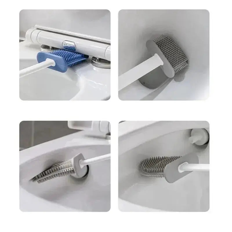Toilettenbürste HygieBrush DuoClean | 2-in-1 Silikon-WC-Bürstenset mit Wandhalterung | Antibakteriell & platzsparend