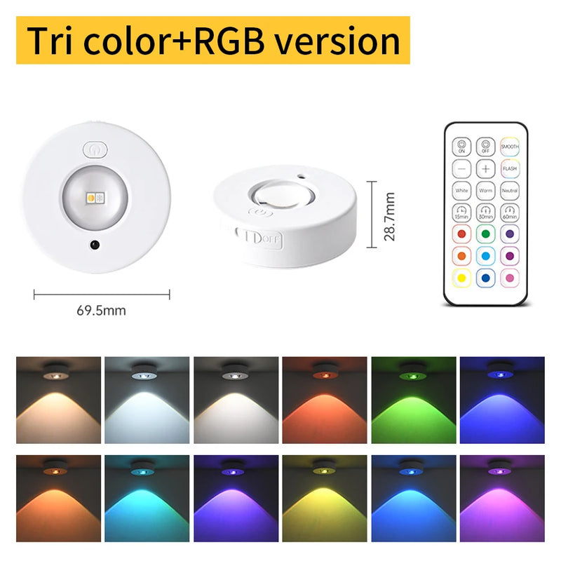 LumiFlex LED Spotlicht | Kabellos & Wiederaufladbar | RGB & Warmweiß | Mit Fernbedienung