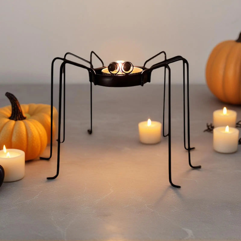 Arachnis | Halloween Spinnen-Kerzenhalter | Teelicht-Halter | 14×11 cm | Eisen
