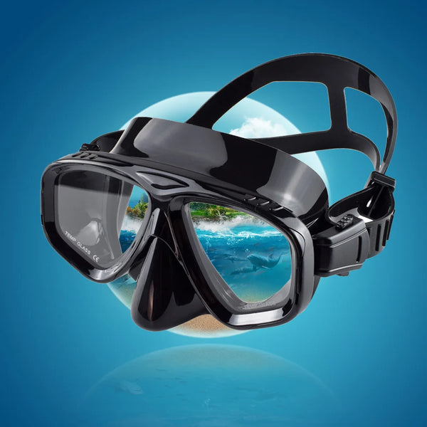 Mareon Tauchmaske mit Schnorchel | 180° Panorama Sicht | Anti-Leck & HD-Glas | Lebensmittelechtes Silikon