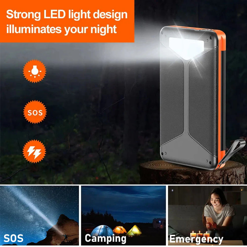 Solar Powerbank VoltMate Flip 15W | 10.000/20.000mAh | Kabelloses Qi-Laden | Solarpanel Klappbar | Wasserdicht & Stoßfest