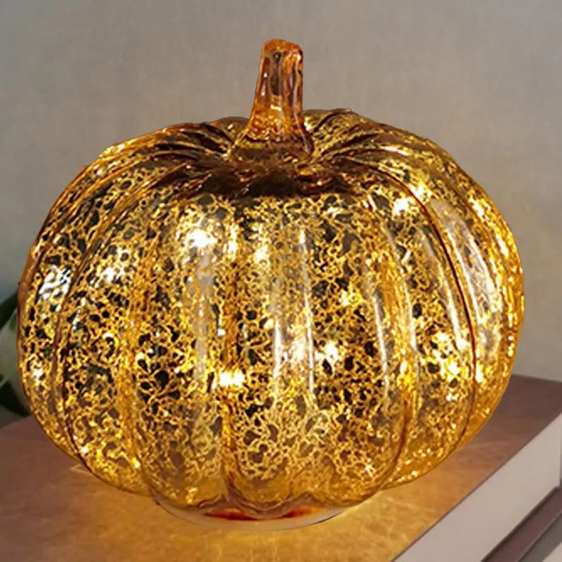Aurelia Glow Glas-Kürbis Deko | Sternenhimmel-Design | LED & Timerfunktion | Herbst & Halloween