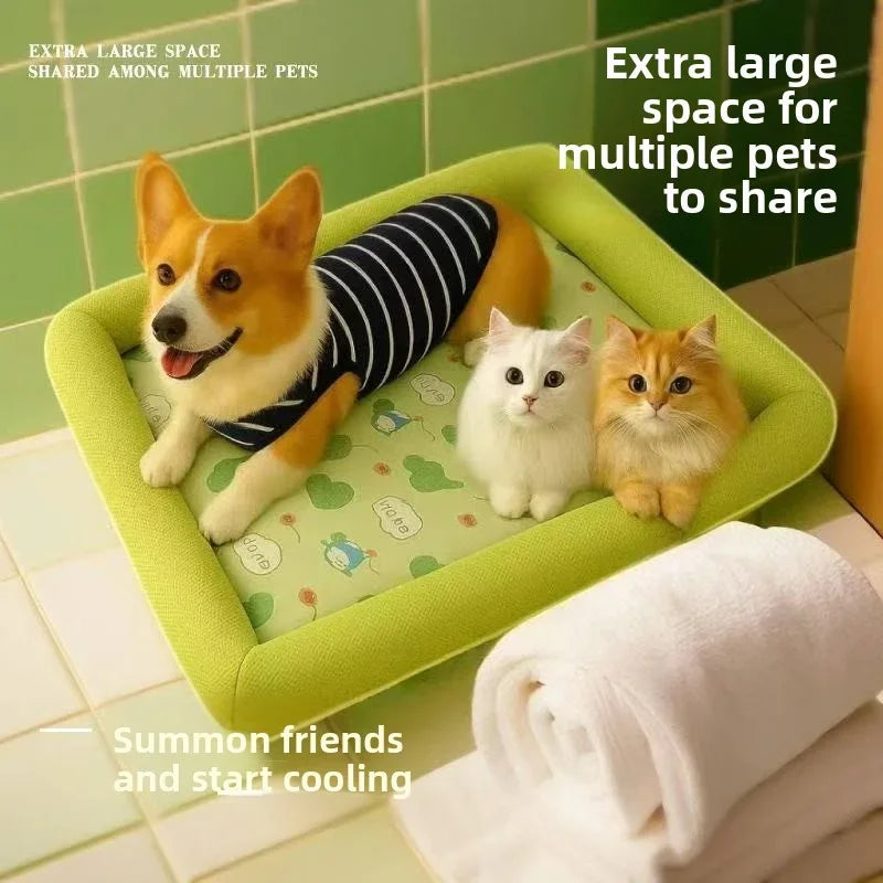 Kühlmatte Pawlino ChillPad | Sommer-Liegematte für Hunde & Katzen | Atmungsaktiv & Fluffig | Für kleine bis große Haustiere