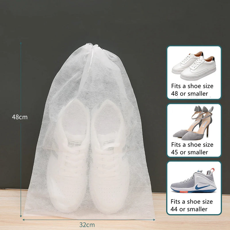 Travavo Schuh-Aufbewahrungsbeutel 10er Set | Mit Kordelzug | Für Reise & Schrank | Wasserabweisend & Atmungsaktiv
