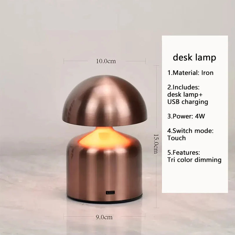 LumoVerde LED-Tischlampe | Wiederaufladbar | 3 Farbtemperaturen & Touch-Dimmer | 4W | 5V