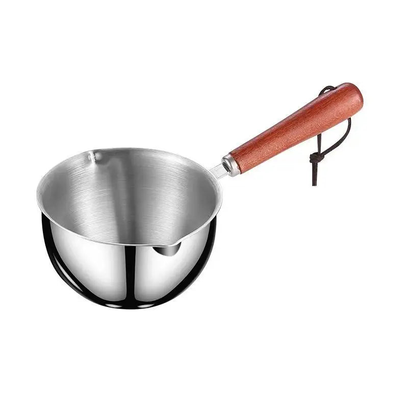 CULINARA Edelstahl-Kochtopf | Flacher Boden | Für Saucen, Milch & kleine Portionen