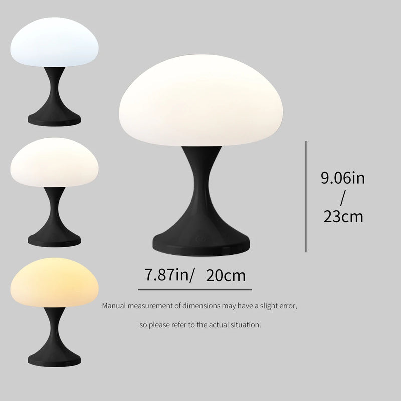 MushLume LED Tischlampe | Niedliches Pilzdesign | 3 Lichtmodi & 10 Helligkeitsstufen | Augenschonend | 20 × 23 cm