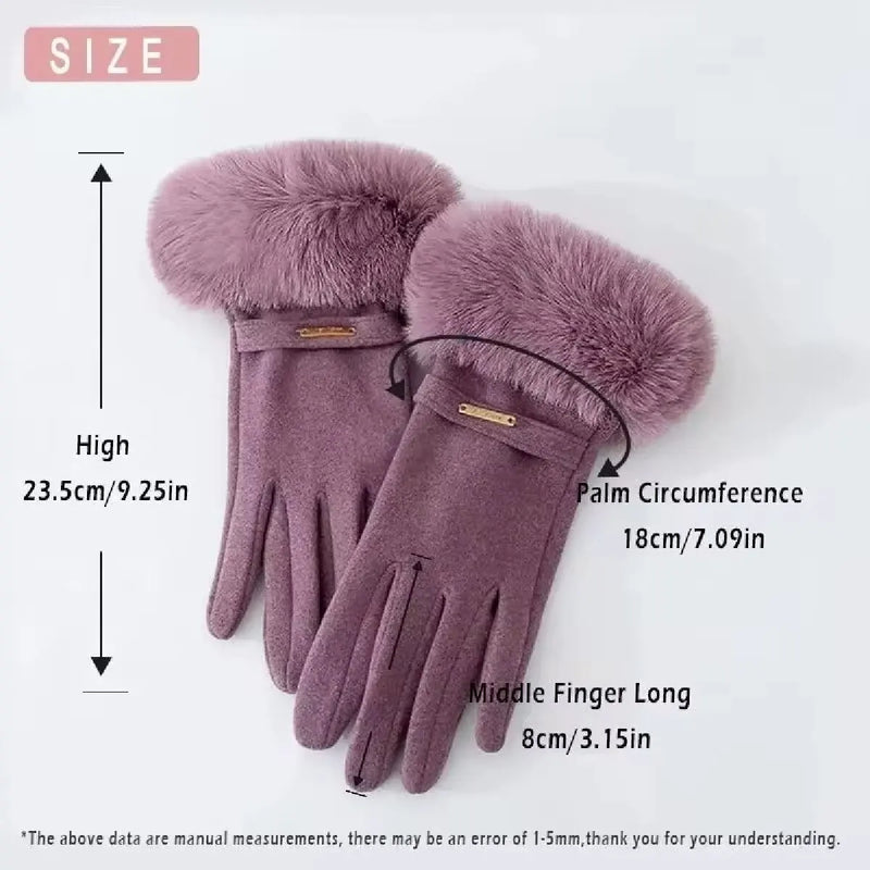 VeluLuxe Damen Winterhandschuhe | Warm Gefüttert mit Fleece & Velours | Touchscreen-fähig | Elegant & Bequem