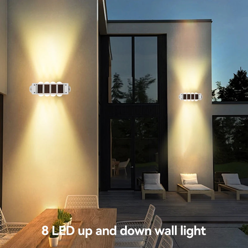 Solar Wandleuchten Solavine | Warmweißes Licht | IP44 Wetterfest | Für Zaun, Terrasse & Garten | 8 Std. Leuchtdauer