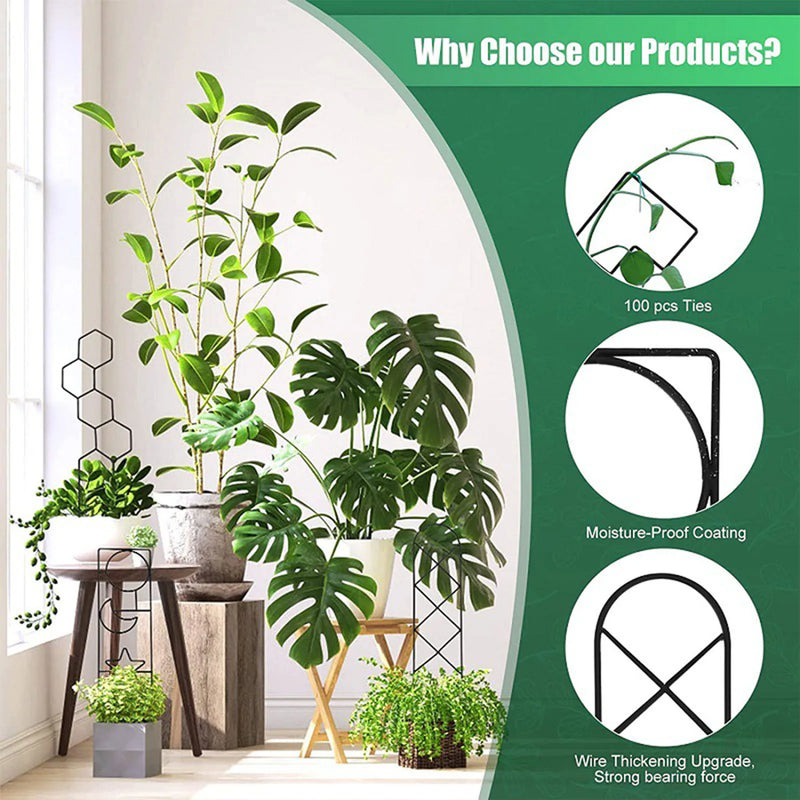 LeafLift Deco | Rankhilfe aus Metall für Topfpflanzen | 10 × 40 cm | Stabil & dekorativ | Für drinnen & draußen