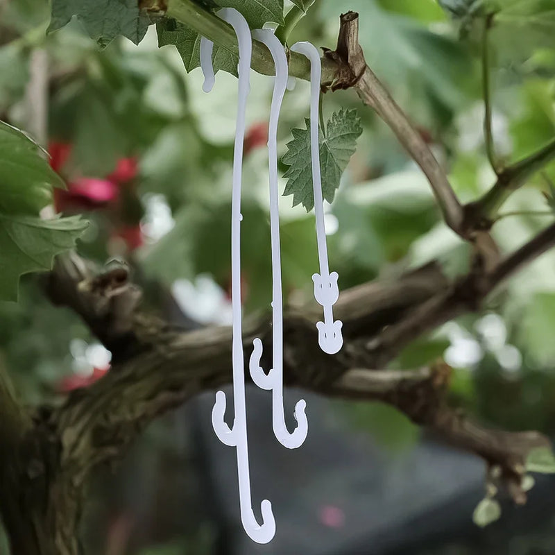 GrowHook J | Wiederverwendbare J-Haken für Tomaten & Kletterpflanzen | 9,5 cm / 13 cm / 16 cm | 1–100 Stück | Pflanzenhalter für Rankhilfe