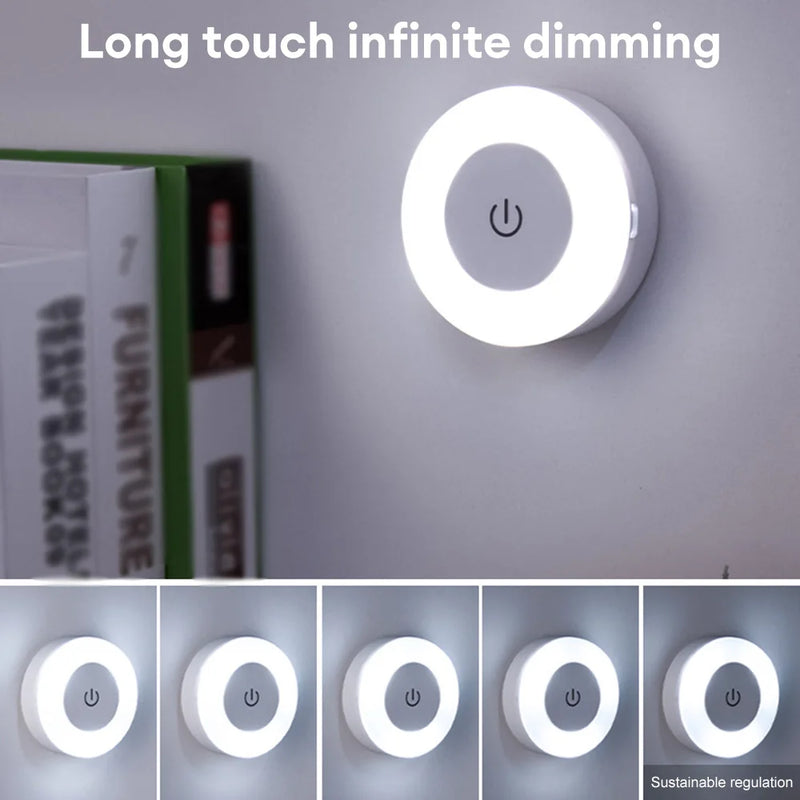LUMORA Touch LED-Nachtlicht | USB-Wiederaufladbar | Magnetisch & Stufenlos Dimmbar | Warm- & Kaltlicht