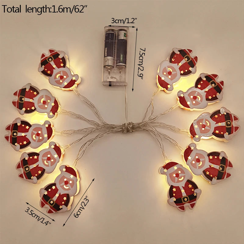 LED Weihnachtslichter FrostGlow | Acryl Schneemann & Tannenbaum | 10er Lichterkette | Festliche Deko für Weihnachten & Neujahr 2025