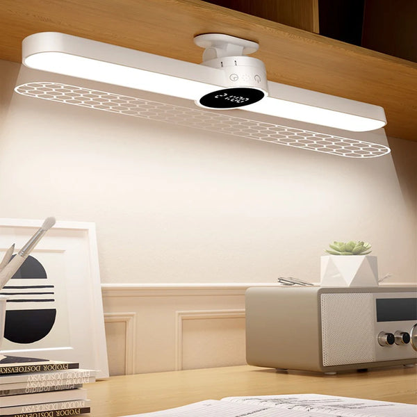 LED-Schreibtischlampe ClarioMag | Mit Uhr & Wecker | Magnetisch & USB-Aufladbar | Stufenlos dimmbar | 35 cm