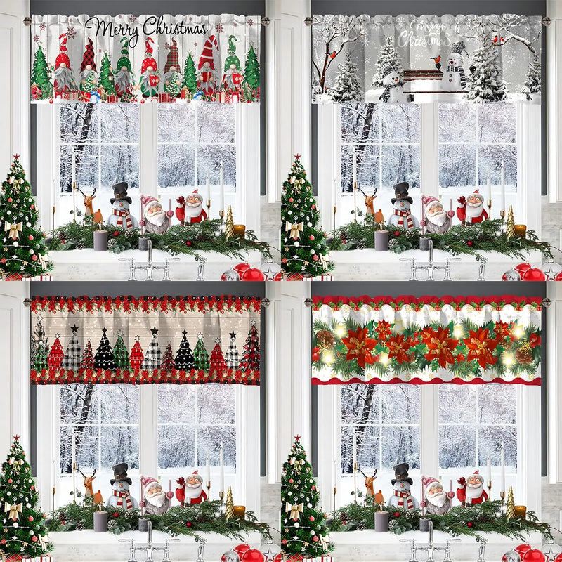Weihnachts-Kurzgardinen NoëlHome | Festliche Fensterdeko | 100 % Polyester | Für Küche & Bad | 2025 Weihnachtskollektion