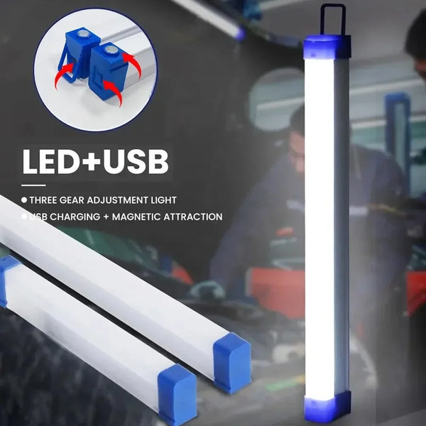 MagnaBeam LED Röhre | Wiederaufladbare Campinglampe mit Magnet & Haken | 32/52 cm | Tragbare Notlicht-Leuchte für Outdoor & Fahrzeug