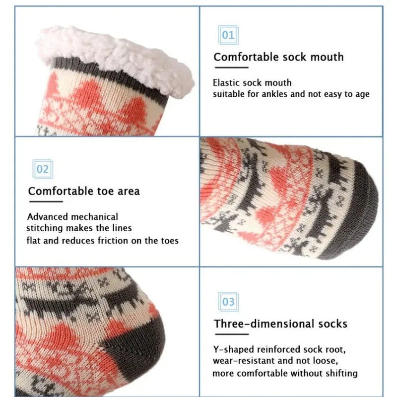 Nordvella | Winter-Kuschelsocken Damen | Flauschig & Warm | Rutschfest | Tiermotive Pinguin, Rentier & Bär | Perfektes Weihnachtsgeschenk