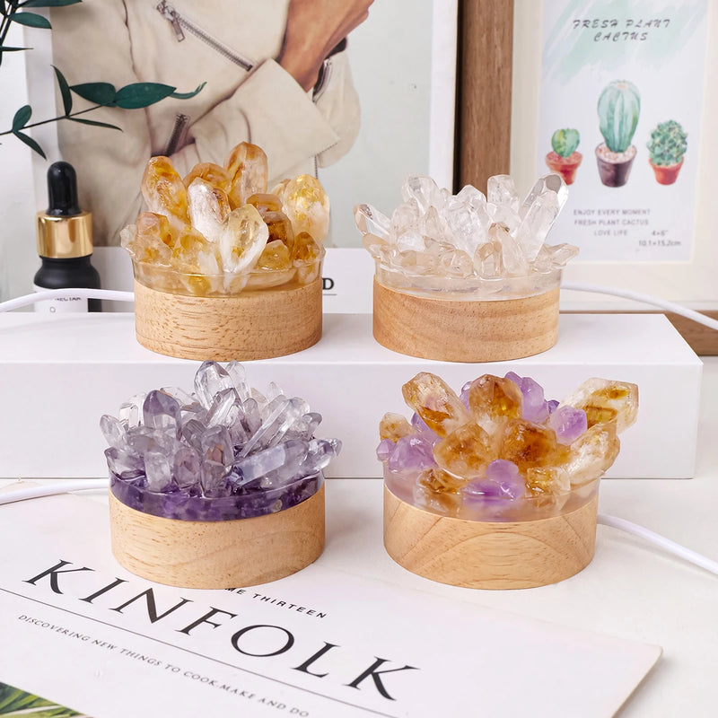 Kristalllampe Naturstein | Handgefertigt | Feng Shui & Wellness Deko | 150–200 g