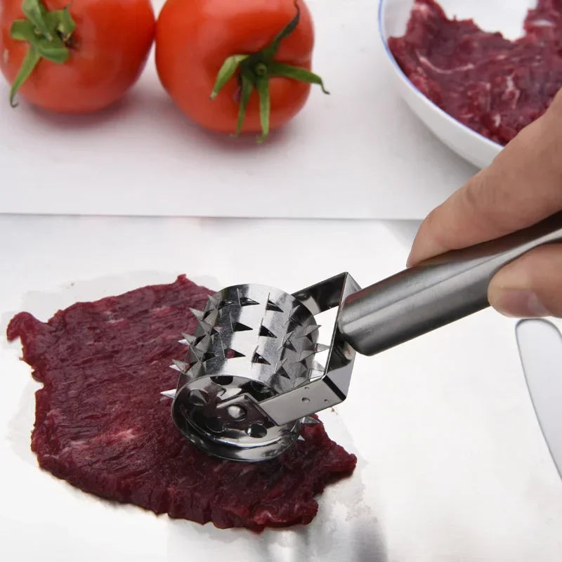 SteelTender Fleischklopfer | Edelstahl Fleischzartmacher mit Schlagkopf | Für Steak, Schnitzel & Schweinefleisch | 18 cm