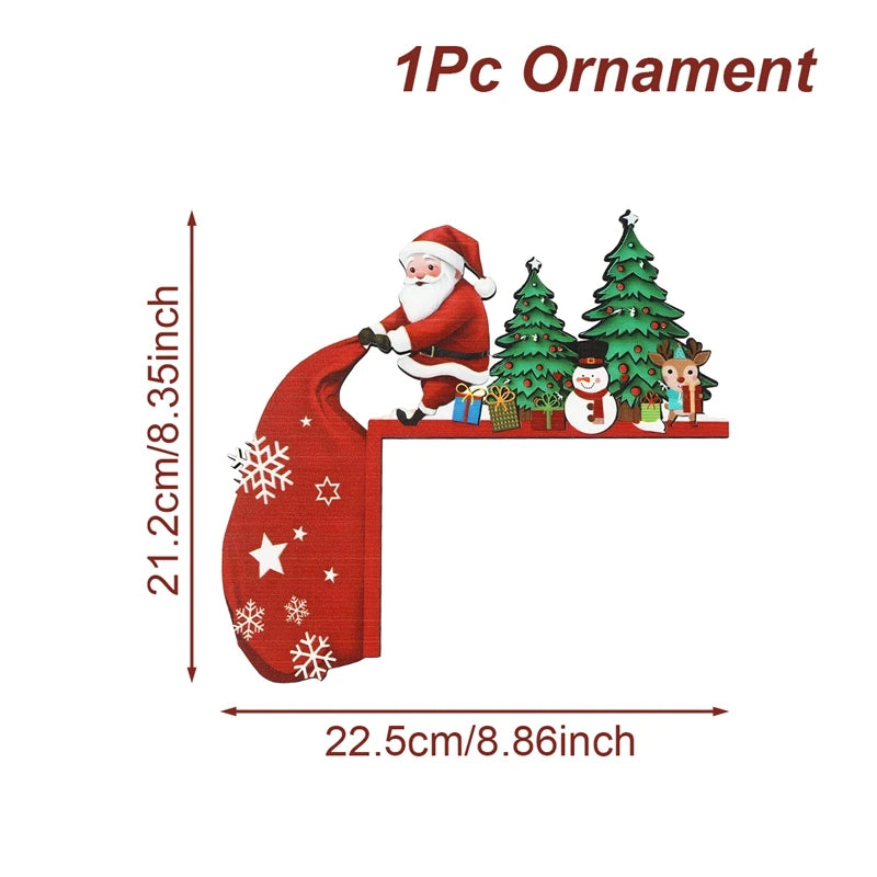 Weihnachtliche Holzdeko FrostiHome | Weihnachtsmann & Schneemann | Holz Türschild & Eckdeko | Weihnachten & Neujahr 2026