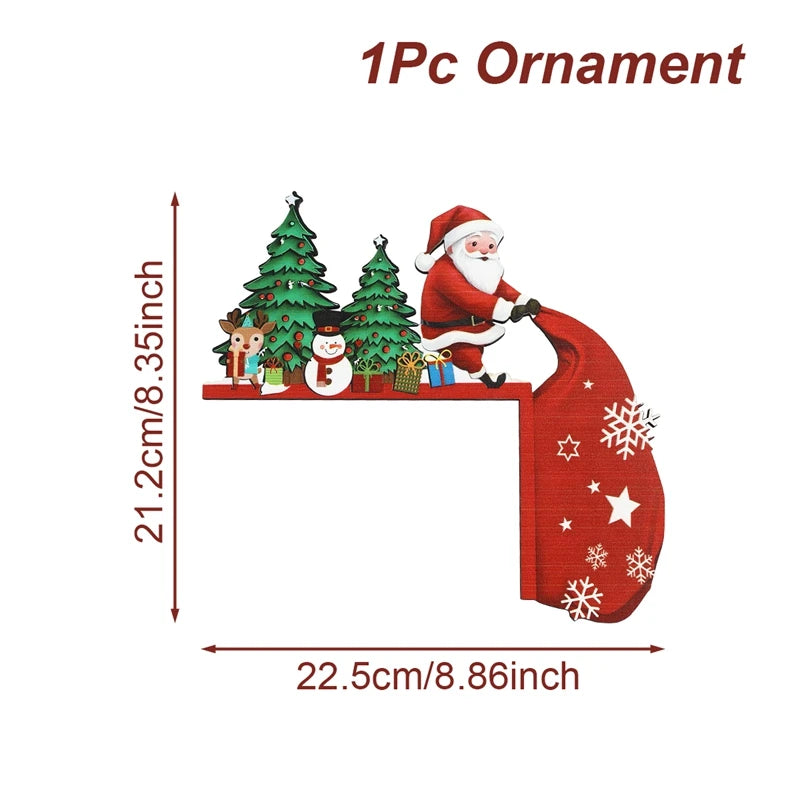 Weihnachtliche Holzdeko FrostiHome | Weihnachtsmann & Schneemann | Holz Türschild & Eckdeko | Weihnachten & Neujahr 2026