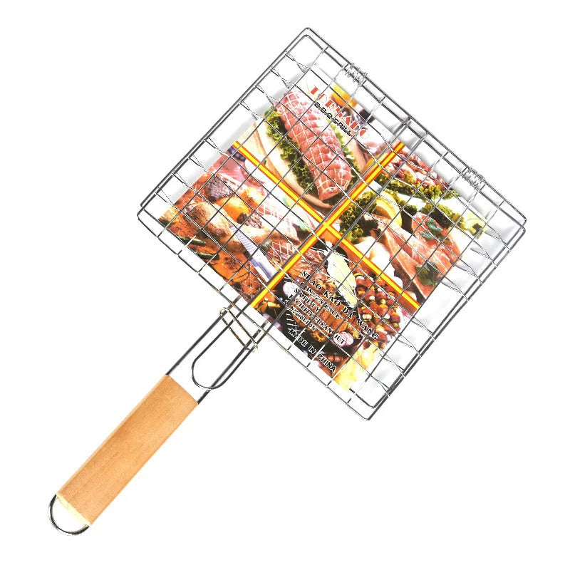 BBQGrid | Tragbares Grillgitter mit Griff | Ideal für Fisch, Gemüse & Garnelen | Edelstahl