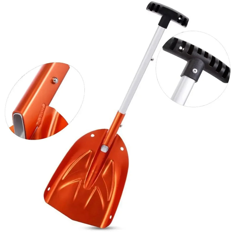 Nordivox | Teleskop-Schneeschaufel | Klappbar & Abnehmbar | Aluminiumlegierung | Leicht & Robust | Für Auto, Garten & Wintereinsatz
