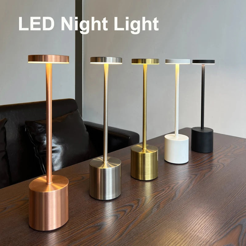 LUMORA LED-Tischlampe | Dimmbar & Kabellos | Wiederaufladbar | Aluminium