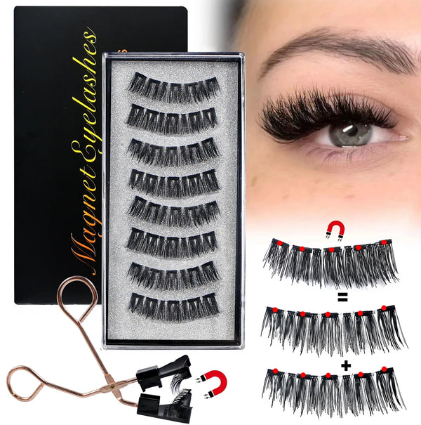 Magnetische Wimpern LashAura Magnetique | 8-teiliges Set ohne Kleber & Eyeliner | Wiederverwendbar | 5 Magnete | Natürlich & Voluminös