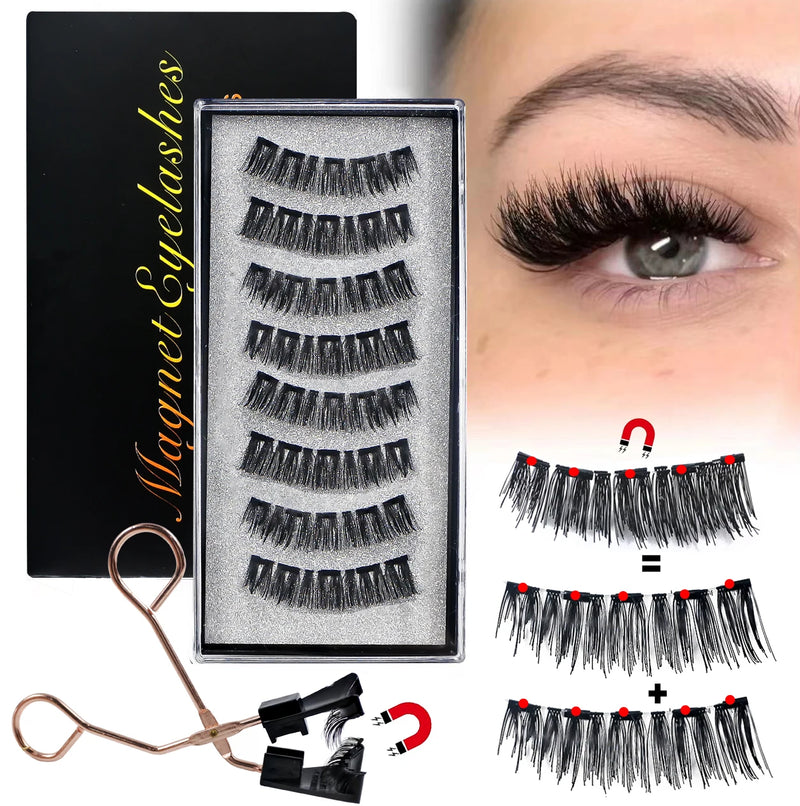 Magnetische Wimpern LashAura Magnetique | 8-teiliges Set ohne Kleber & Eyeliner | Wiederverwendbar | 5 Magnete | Natürlich & Voluminös