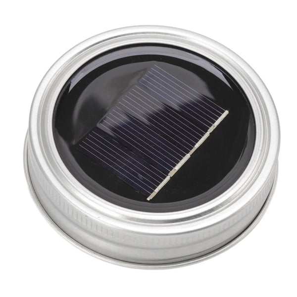 LumiGlas Solar Solar-Lichterdeckel für Einmachgläser | 20 LEDs | 2 m Kupferdraht | Warmweiß | IP65 Wasserdicht