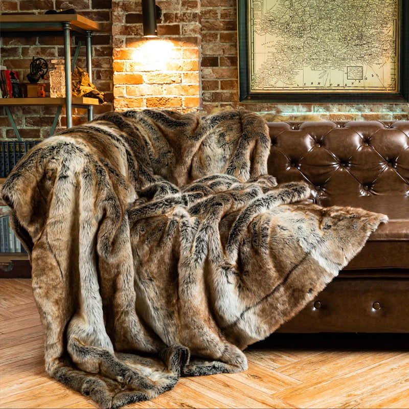 Luxus Kunstfell-Decke | Flauschig & warm | Winter Plaid