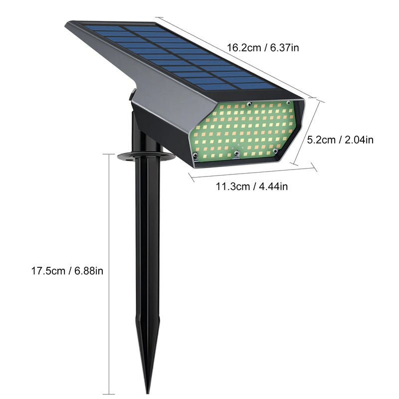 Solar-Spotlight LumiYard 92LED | 2-farbige Gartenbeleuchtung (Warm-/Kaltweiß) | IP65 Wasserdicht & Automatischer Dämmerungssensor