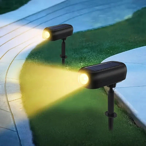 Luminoa SolarGlow Solar Gartenstrahler LED | Farbwechsel & Warmweiß | Wasserdicht | Für Garten, Terrasse & Landschaft | 6–8 Std. Leuchtdauer