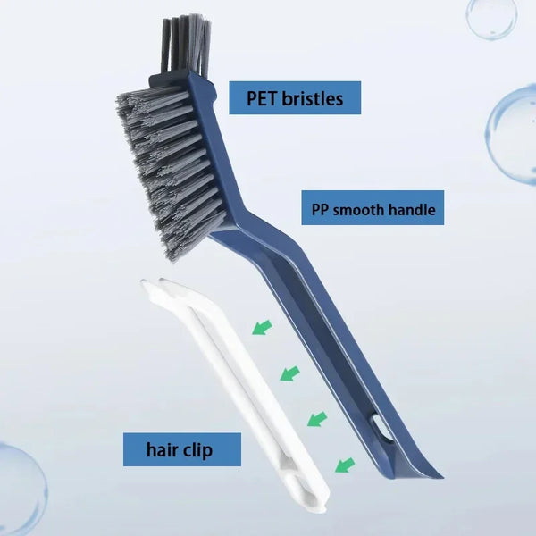Fugenreinigungsbürste GroutFlex DuoClean | 2-in-1 Fugen- & Eckenbürste | Für Bad, Fensterrahmen & Bodenritzen | 28×3,2×8 cm