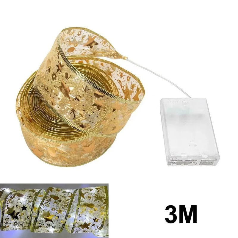 Lumibelle | Weihnachtsband mit Lichterkette | LED Schleifenlicht | Für Baum, Fenster & Tischdeko | Warmweiß | Weihnachten & Neujahr 2026