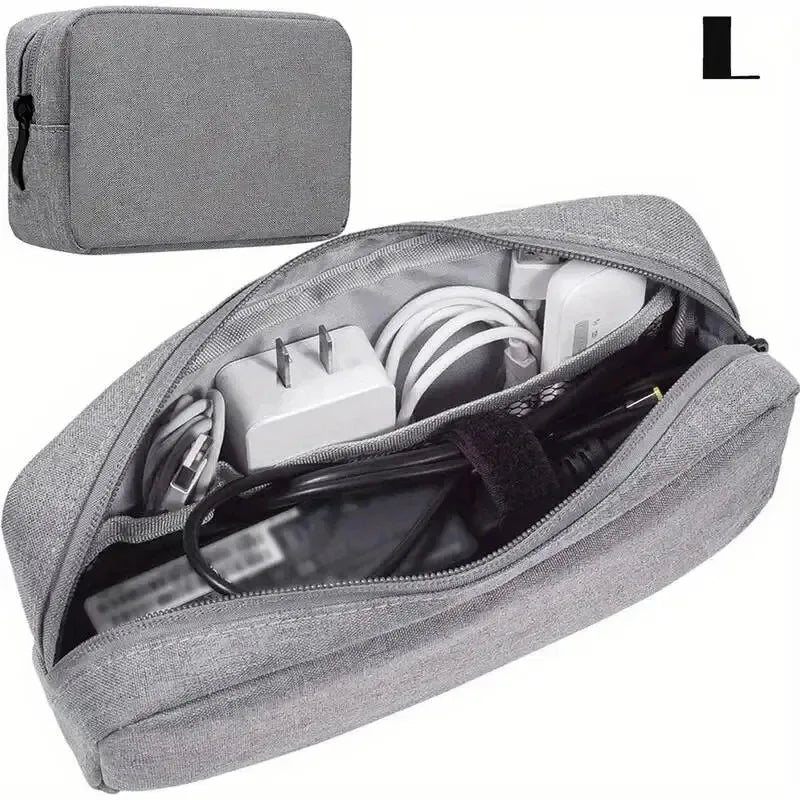 TechTidy Reise-Organizer Tasche | Digitales Zubehör sicher verstauen | Kompakt & Reißfest | Für Kabel, Ladegeräte & Kopfhörer