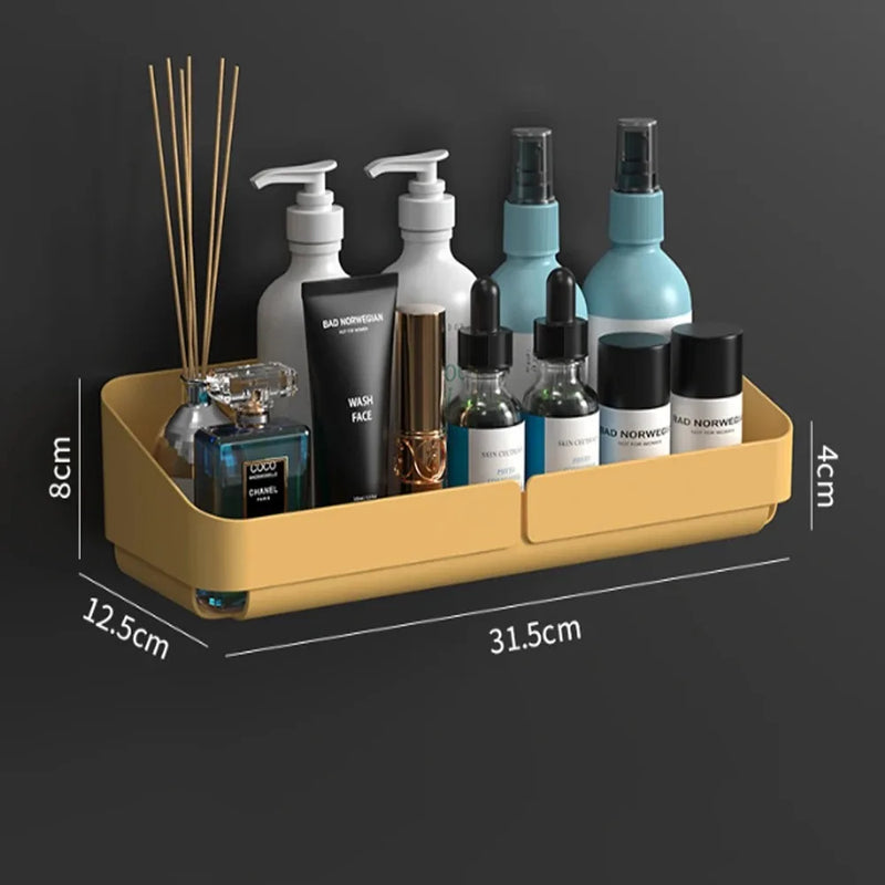 Wandregal EasyMount | Bad- & Küchenregal ohne Bohren | Aufbewahrung für Kosmetik, Shampoo & Gewürze