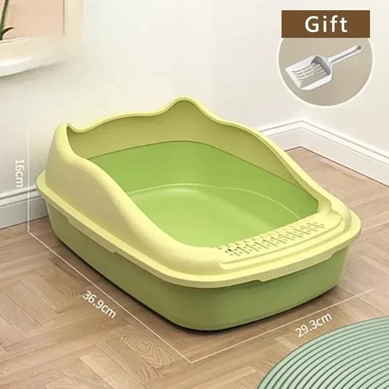 Katzentoilette Felviva CleanStep Mini | Kleine Anti-Spritz Katzentoilette mit hoher Umrandung | Inklusive Streuschaufel | 36,9×29,3×16 cm