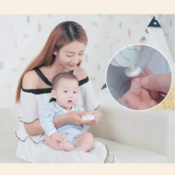 SoftTrim BabyCare Elektrischer Baby-Nageltrimmer | Sanfter Nagelpolierer für Babys & Kinder | Sicher & geräuscharm | Für Neugeborene & Kleinkinder